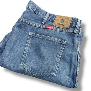 Wrangler‎ Men's Regular Fit Jeans 48x30 Blue Denim Classic Premium Quality